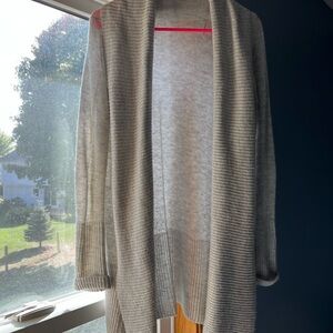 Lovestitch Light Gray Open-Front Cardigan